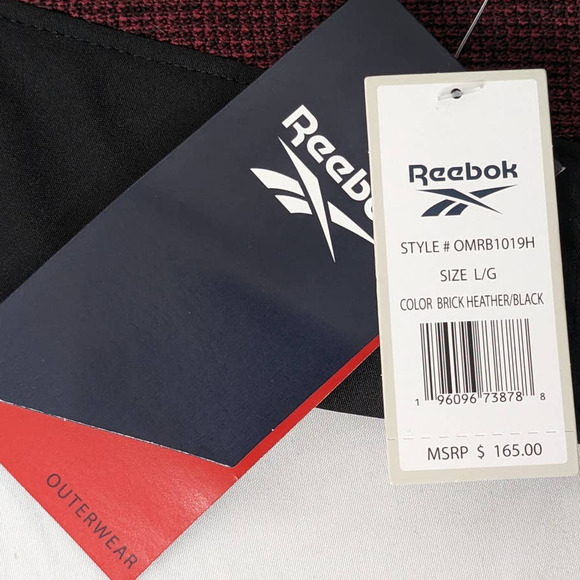 NWT Softshell Stretch Fleece Lined Jacket Full Zip + Zip Pocket Maroon Black L - Picture 8 of 11